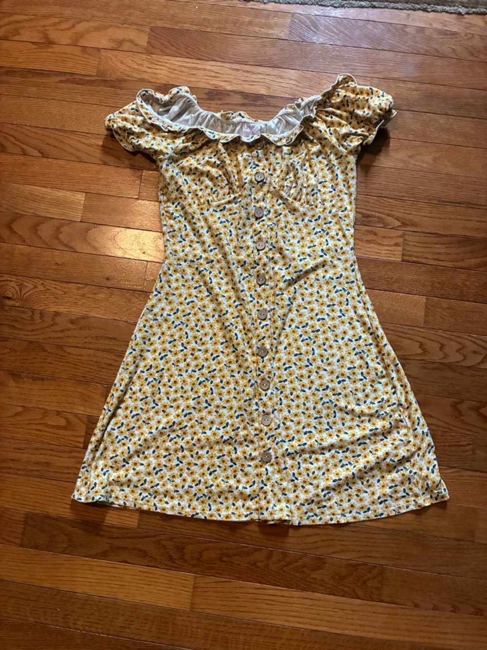 No Boundaries M A-Line Lightweight Sunflower Dress